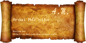 Ardai Mónika névjegykártya