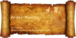 Ardai Mónika névjegykártya