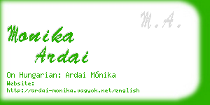 monika ardai business card