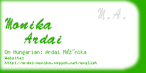 monika ardai business card